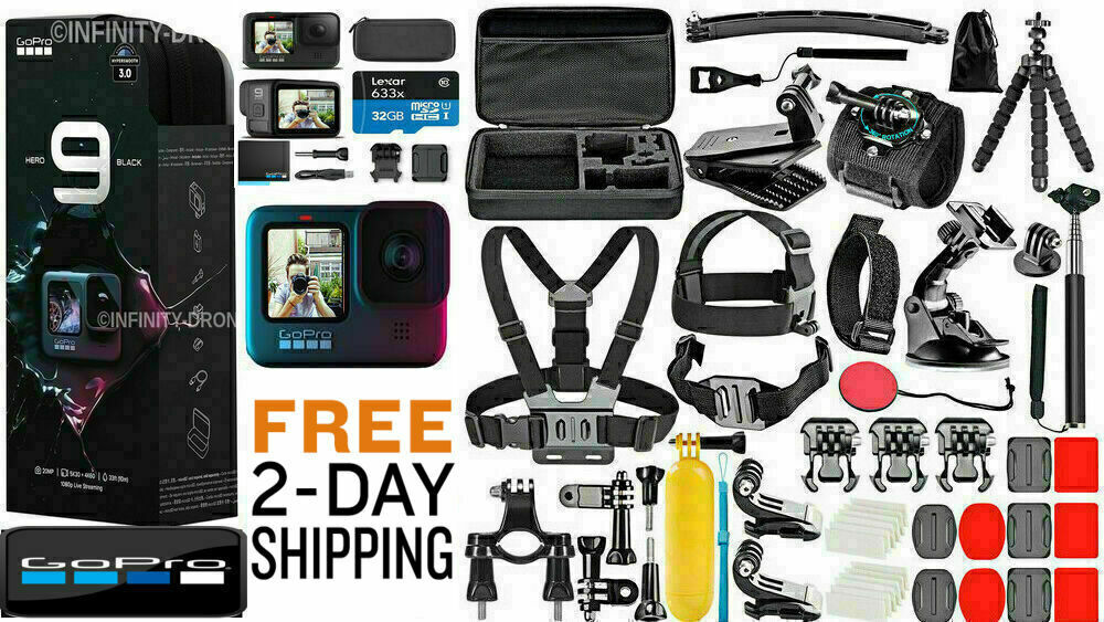 NEW GoPro HERO 9 Black 5K Video +  ***Deluxe Accessories Mega Bundle***