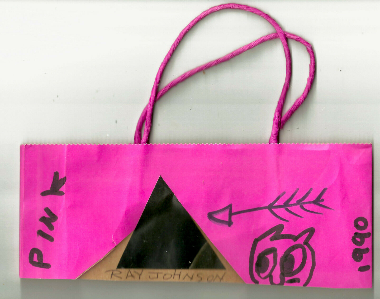 RAY JOHNSON 1990 marking pen, collage original/signed dated