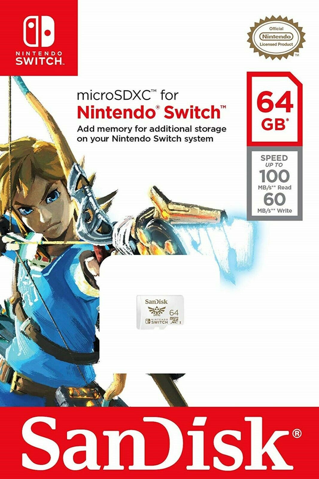 SanDisk 64 GB Nintendo Switch micro SD XC Card Flash Storage Memory USA Genuine
