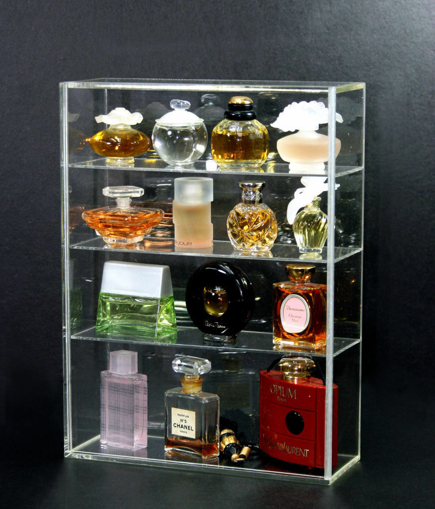 USA-PERFUME DISPLAY CASE, Acrylic CounterTOP Display Case 10 x 4.5 x 16.5 Lock
