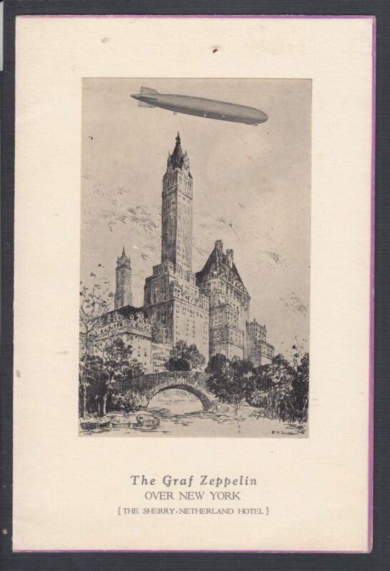 USA 1929 GRAF ZEPPELIN WORLD FLIGHT OVER NEW YORK ON BOARD 4TH DAY SUPPER MENU