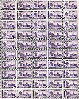 1948 - WISCONSIN - #957 Full Mint -MNH- Sheet of 50 Postage Stamps