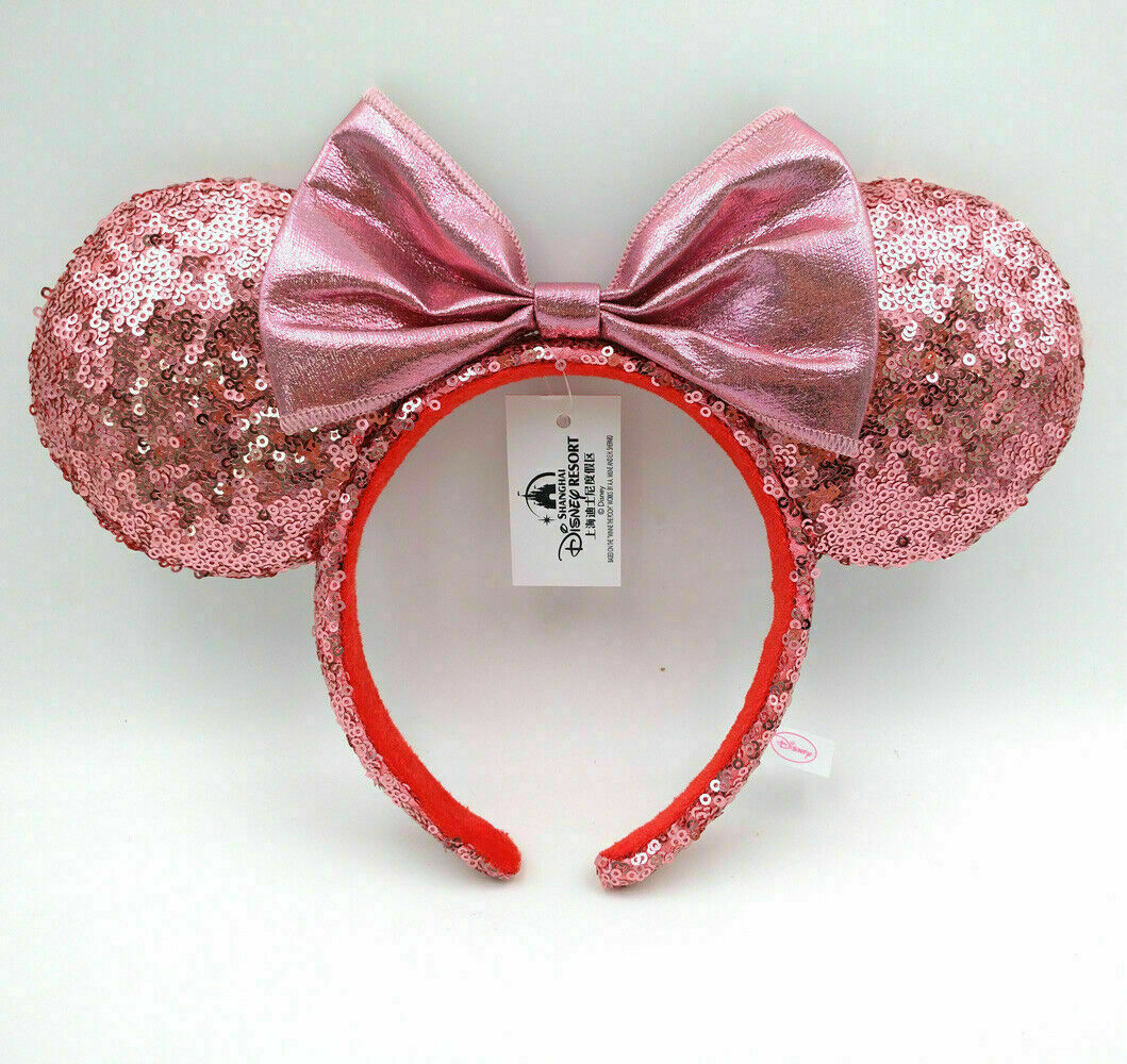 Disney Parks New Minnie Ears Light Purple Bow Sequins Cos Headband