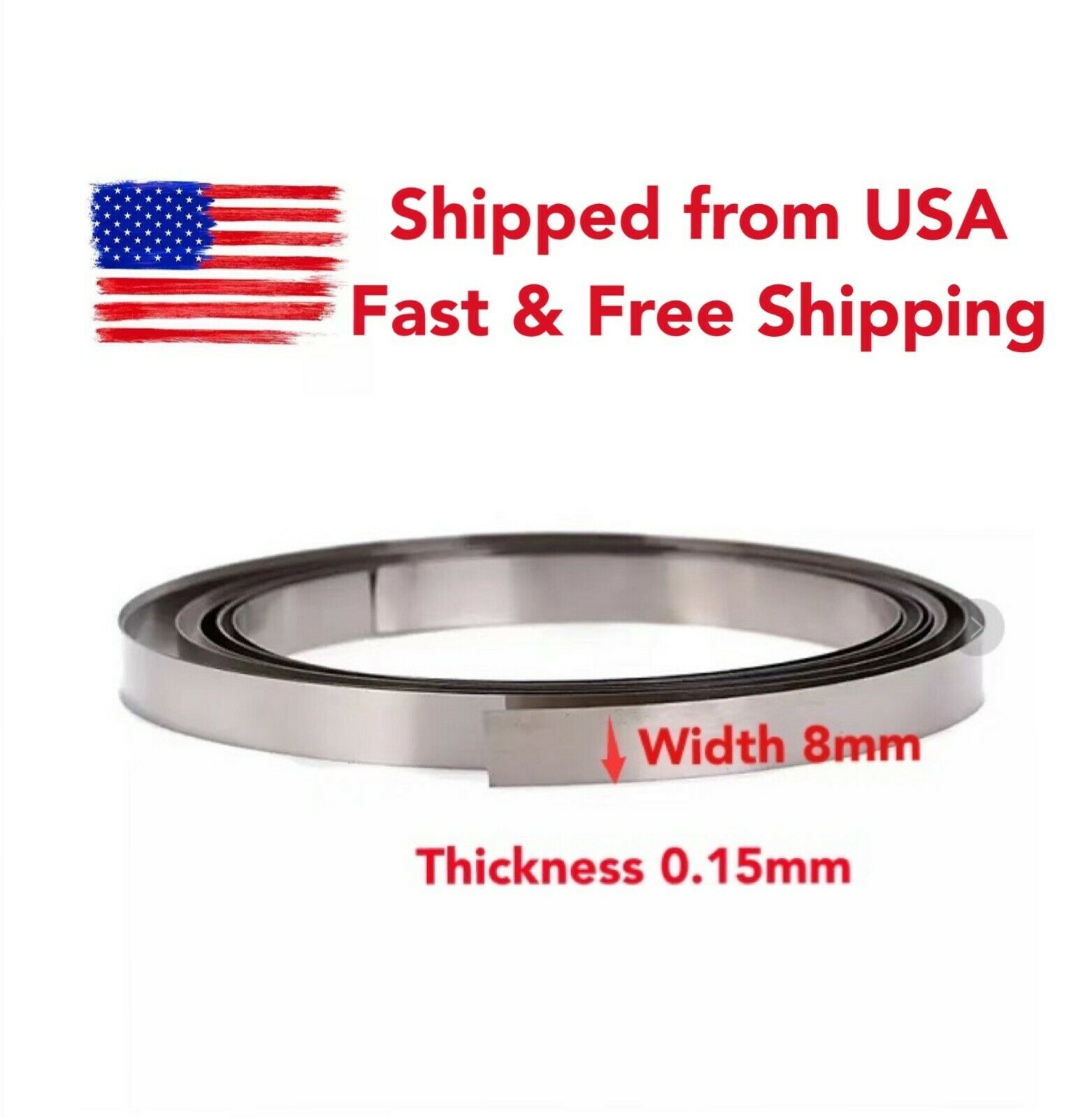 10 feet Nickel Strip Tab 0.15mm x 8mm 10ft for battery spot weld