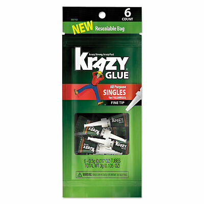 Krazy Glue All-Purpose Super Glue Single-Use Tubes 0.017 oz Clear 6/PK 2027153