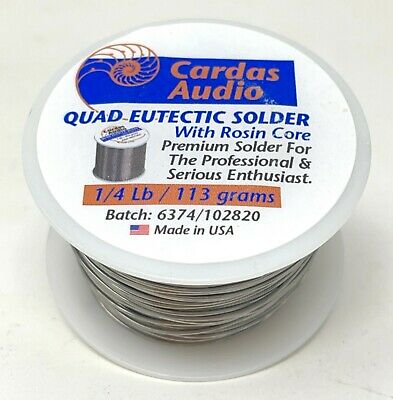 Cardas Audio Quad Eutectic Silver Solder Wire Roll 1/4lb 110gm Rosin Flux