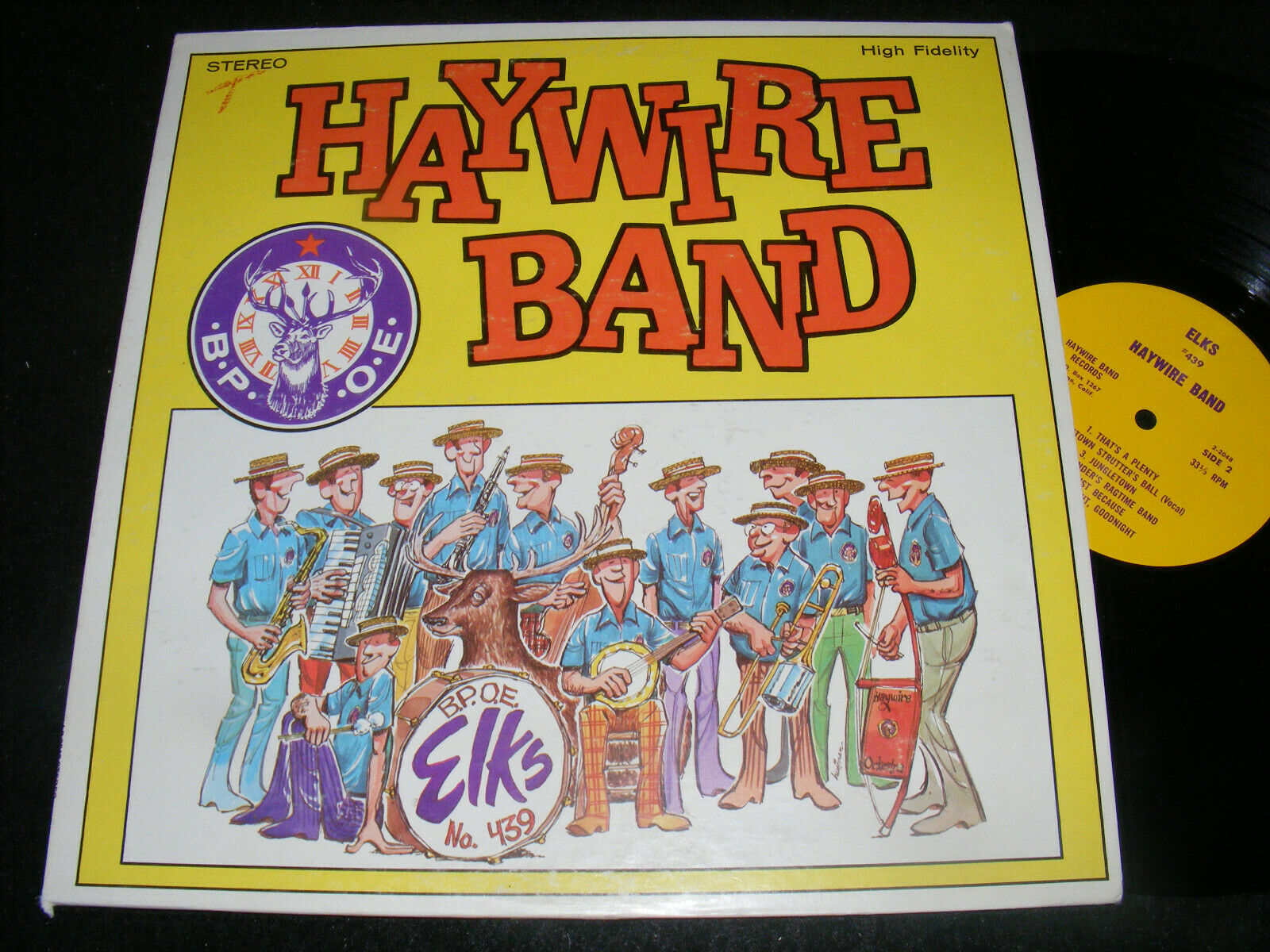 Elks Club Collectible B.P.O.E. HAYWAIRE BAND LP FRESNO CA TRAD Jazz ODDBALL 60s