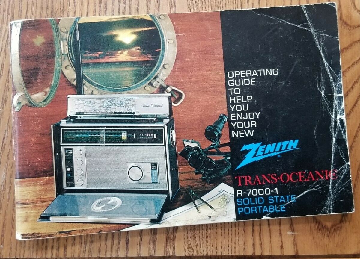 Operating Guide Zenith Trans-Oceanic Portable Radio R-7000-1 Solid State