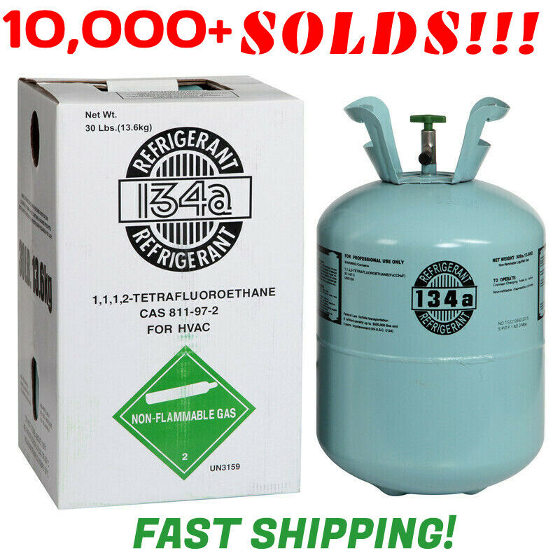 R134A, 134a refrigerant- 30lb Cylinder 1,1,1,2-Tetrafluoroethane AUTOMOTIVE