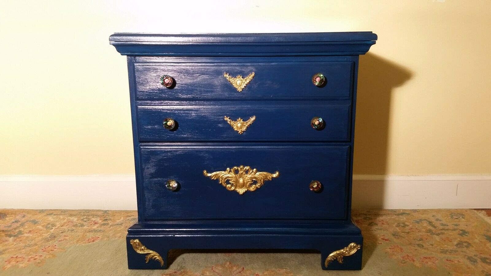 Dark blue/turquoise nightstand, or a side table