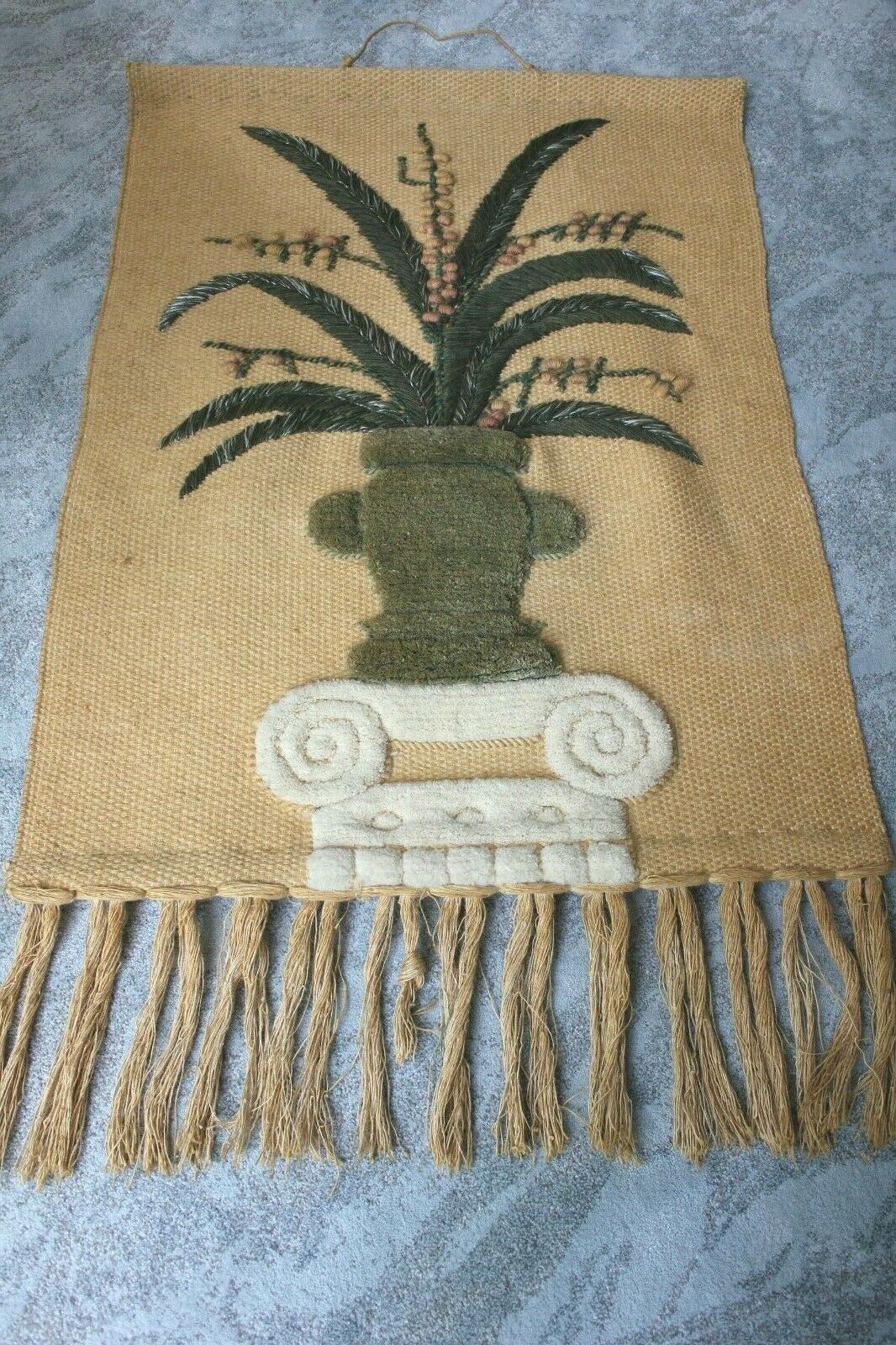Large Jute Tapestry Wall Hanging 30 x 40 Free Fast Shipping!