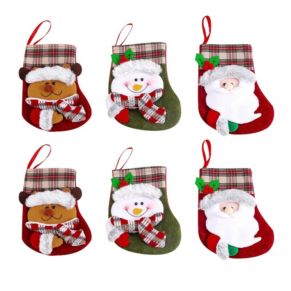 Christmas Stockings Candy Gift Bag 3D Santa - Socks Decoration3937