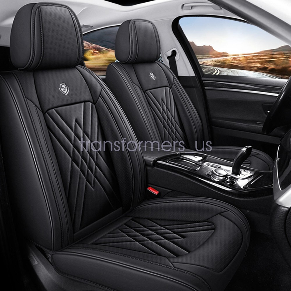 Fits Toyota Car Faux Leather 2/5 Seat Cover Front + Rear Protector Cushion Black