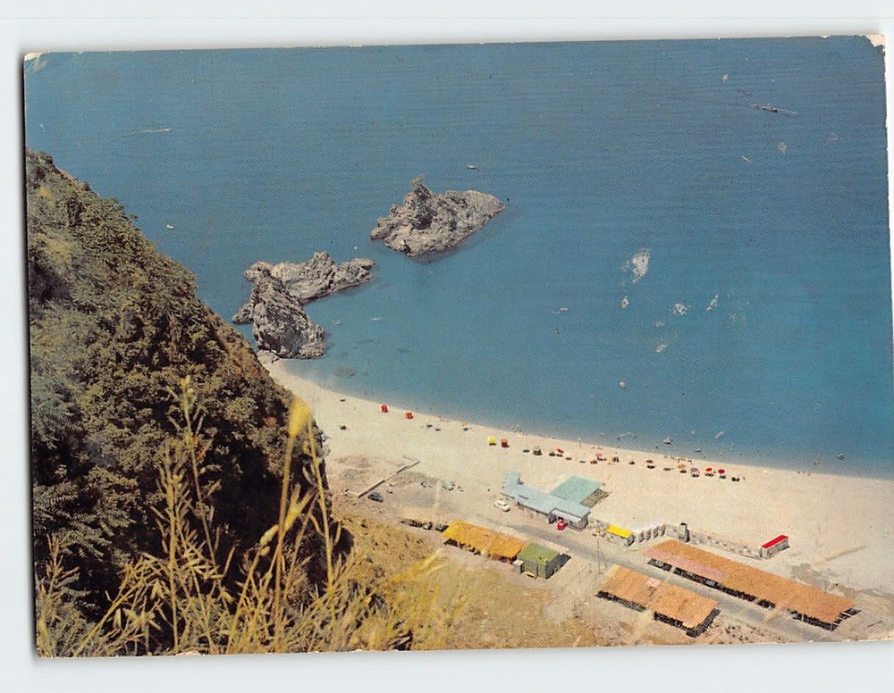 Postcard The Olive tree rock from Malopasso Violet Coast Palmi Italy