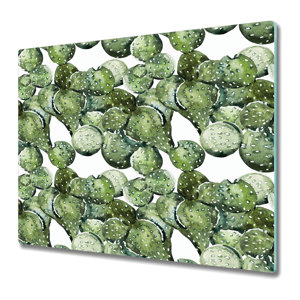 Glass Kitchen Chopping Cutting Board Painted cactus cactus cover 60x52