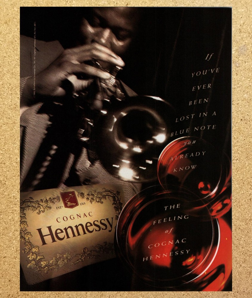 Hennessy Cognac Alcohol Jazz Trumpet - Magazine Print Ads Ephemera Art 1993