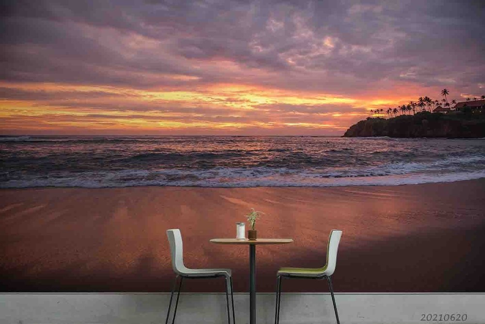 3D Sky Ocean Sunset Landscape Wall Murals Wallpaper Murals Wall Sticker