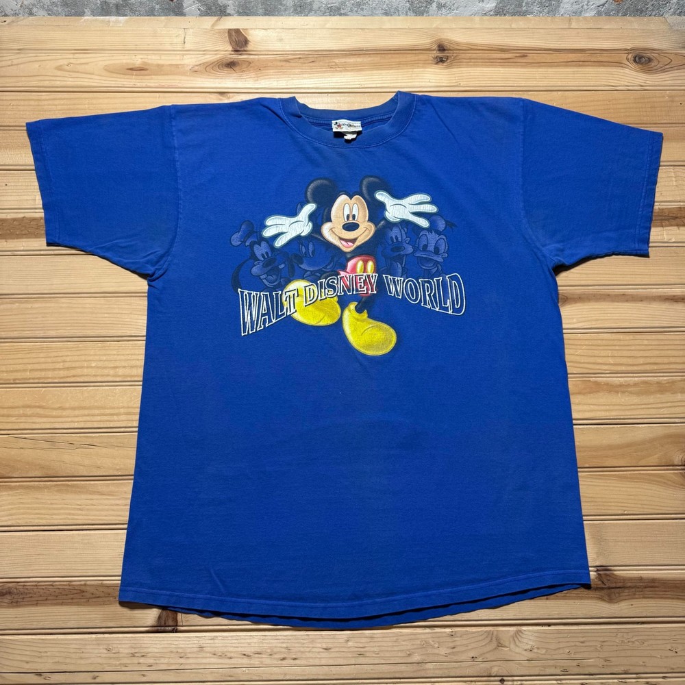 Vintage 90s Walt Disney World Mickey Mouse & Friends T-Shirt USA Made Youth - XL