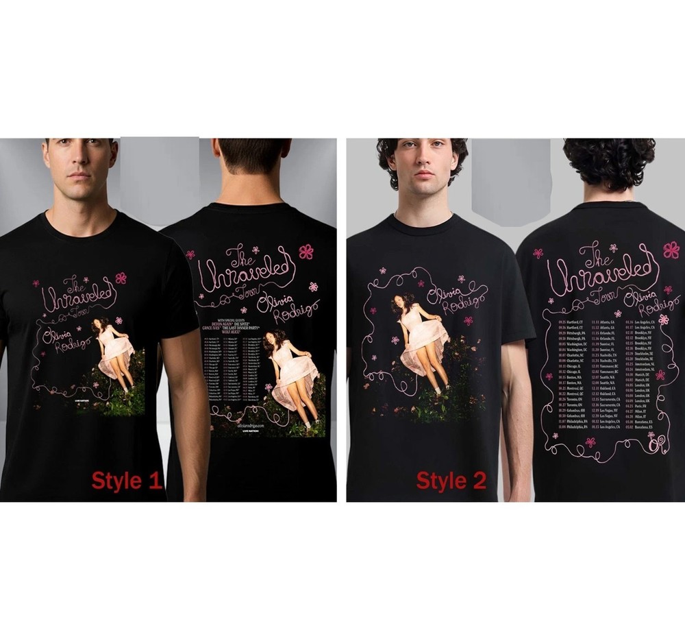 HOT!!!1Olivia Rodrigo The Unraveled Tour 2026 T shirt (Reprint)