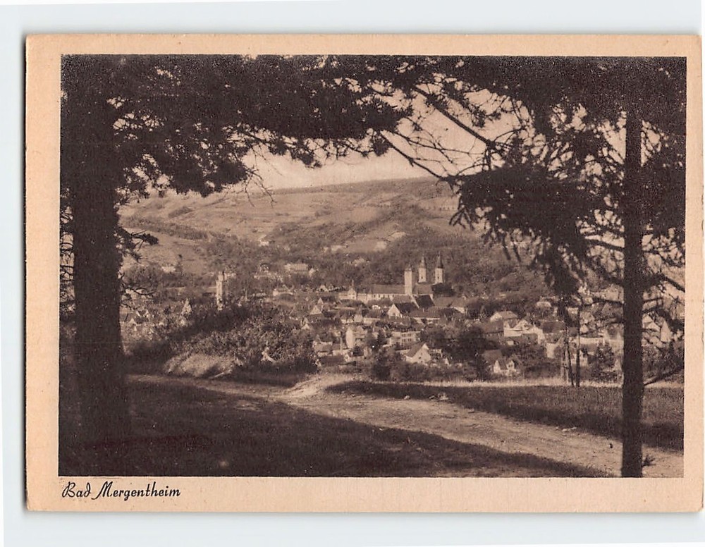Postcard Panoramic View Bad Mergentheim Germany