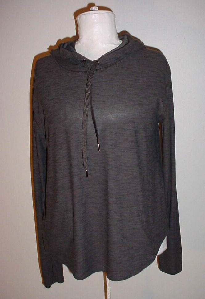 Old Navy Active Womens Hoodie Top Size Medium Gray Stretch Long Sleeve
