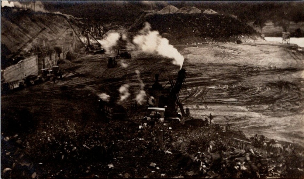 August 4, 1929, Wyman Dam, BINGHAM, Maine Real Photo