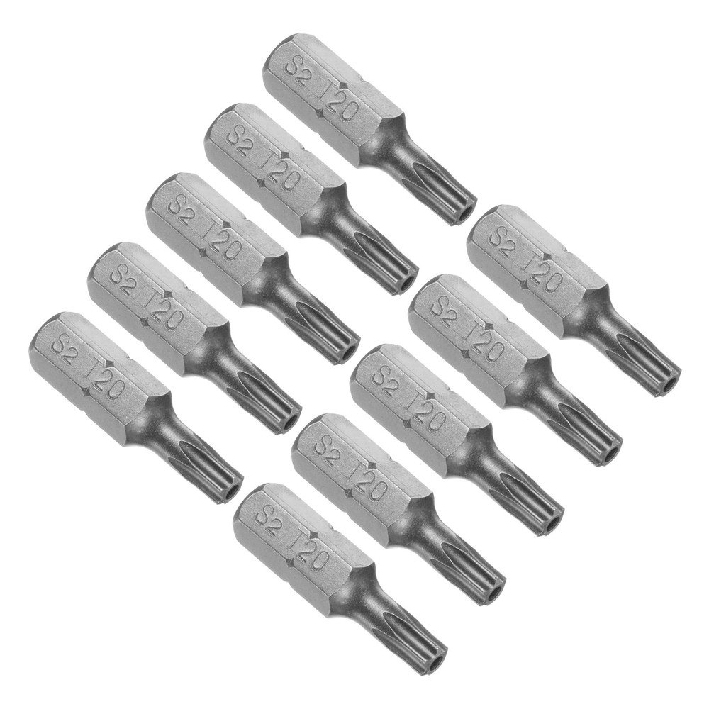 10pcs T20 Torx Screwdriver Bits 1/4 Hex Shank 25mm Magnetic Tips