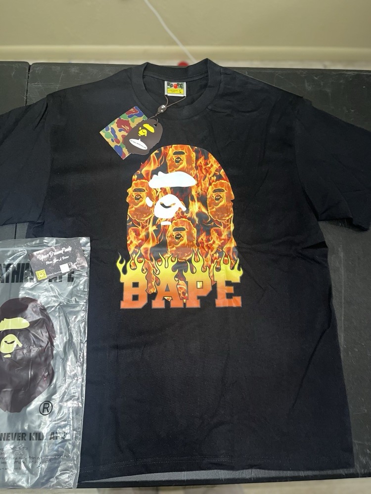 BAPE Ape Head Flame T-Shirt Size Large