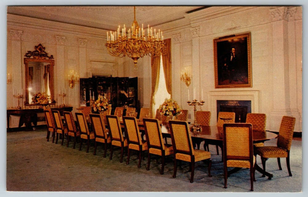 State Dining Room The White House Washington Dc Vtg Postcard