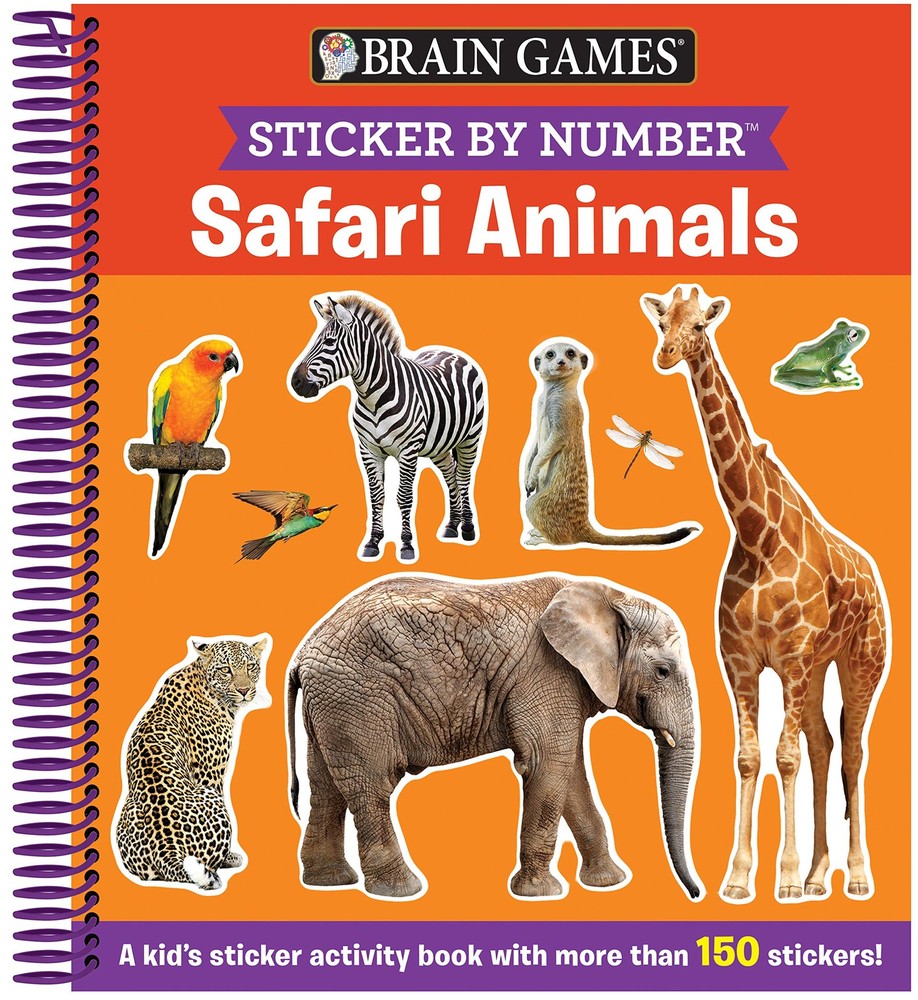 Brain Games - Sticker by Number: Safari Animals (For Kids Ages 3-6): A Kid's St,