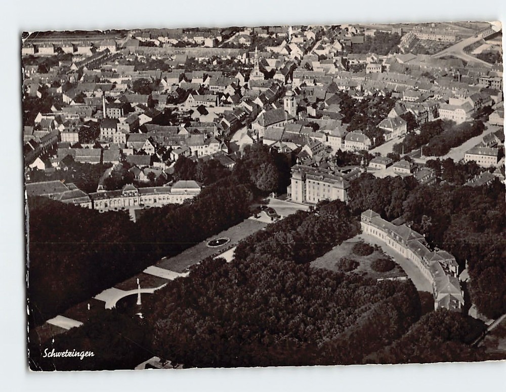 Postcard Aerial View Schwetzingen Germany