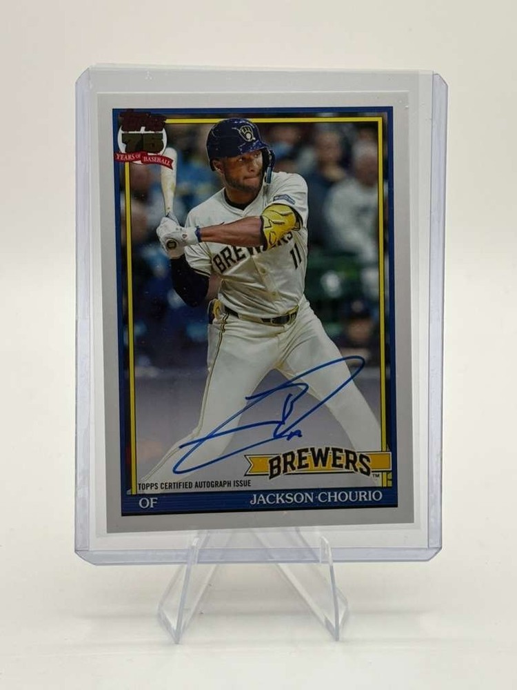 2026 Topps Series 1 1991 TOPPS BASEBALL AUTO Jackson Chourio Green NEW