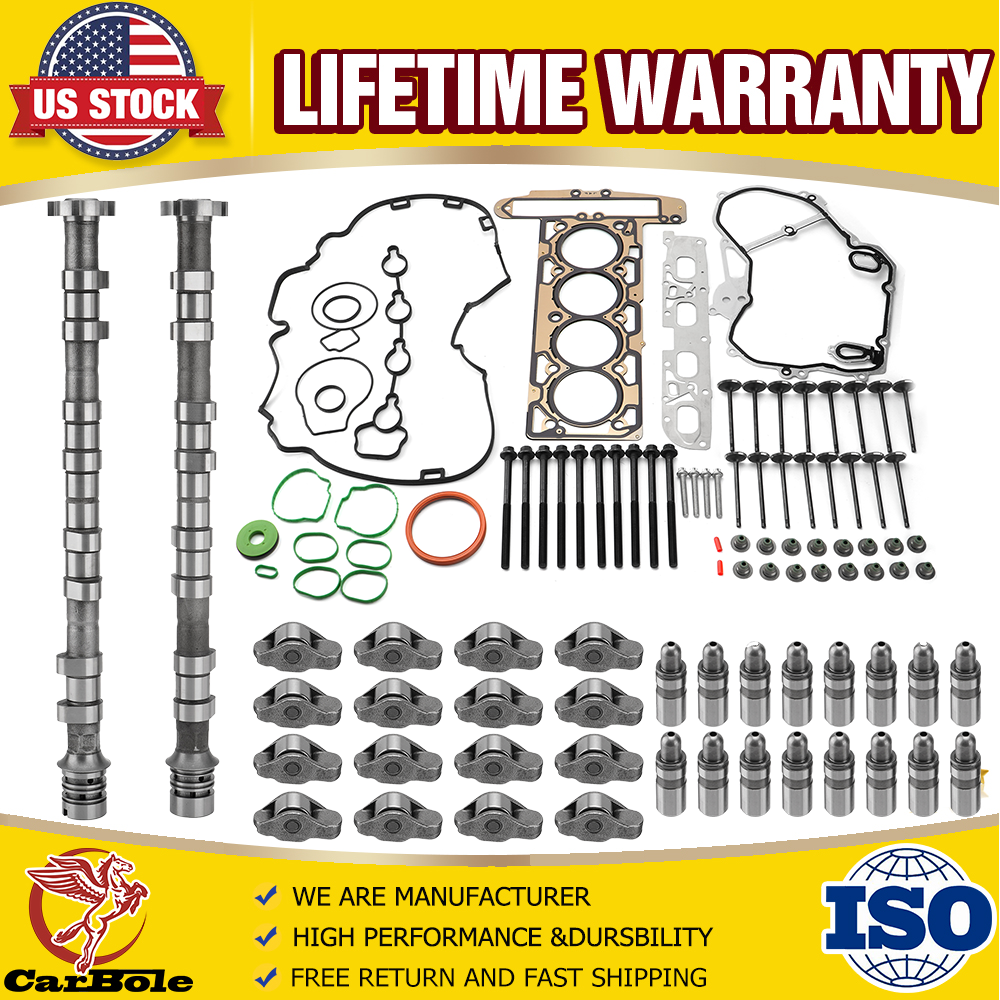 2.4L Head Gasket Seal&Intake Exhaust Cam&Rocker Arms Lifters Kit For Chevy Buick