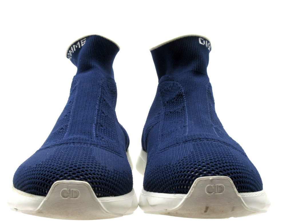 Men's Christian Dior Navy Sock Sneakers Size 43 EUR, 10 USA