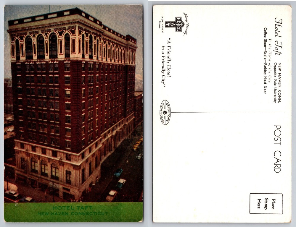 Hotel Taft New Haven Connecticut Postcard