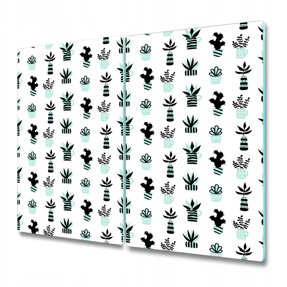 Serving Chopping Board Glass Cover Succulents and houseplants in vase Cacti