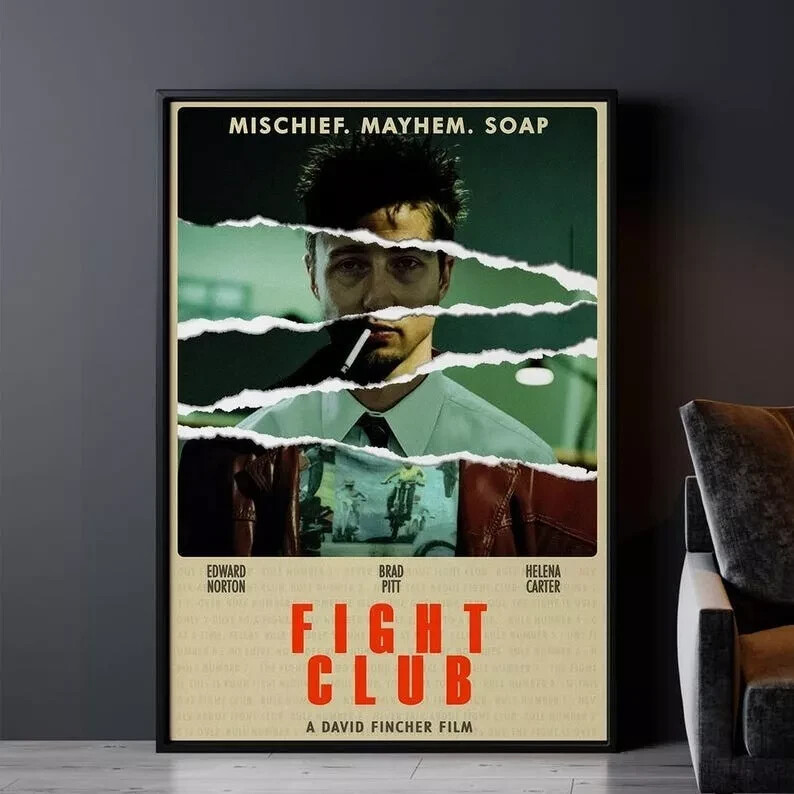 Fight Club Movie Poster Unframed - Brad Pitt Edward Norton Film Art