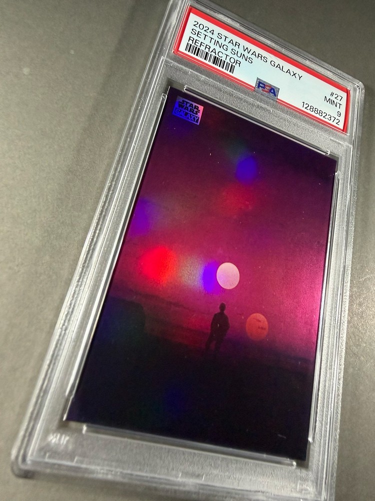(PSA 9) 2024 Star Wars Galaxy #27, “Setting Suns” Refractor