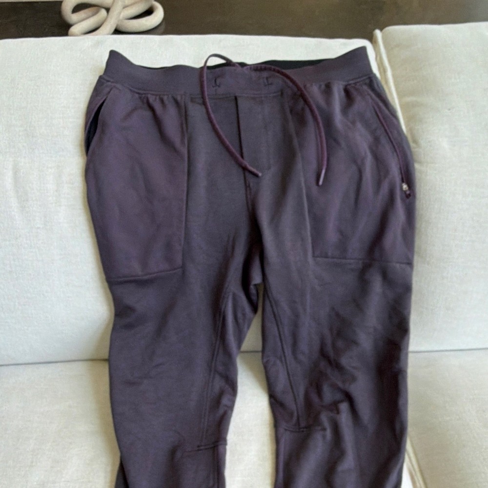 lululemon Men's Purple Jogger Pants L Drawstring Zip Pocket Logo