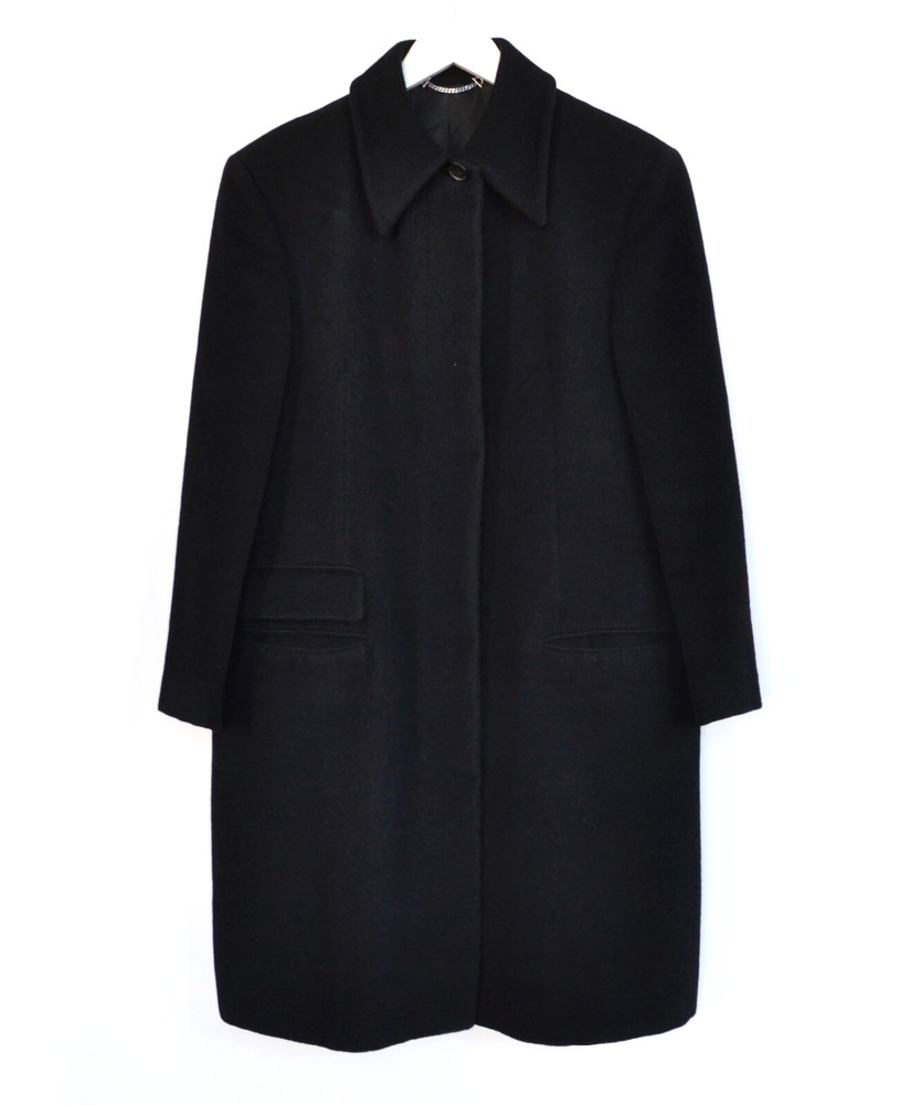 Vintage Womens GUCCI Coat Jacket Black Overcoat Alpaca Wool Buttons by Tom Ford