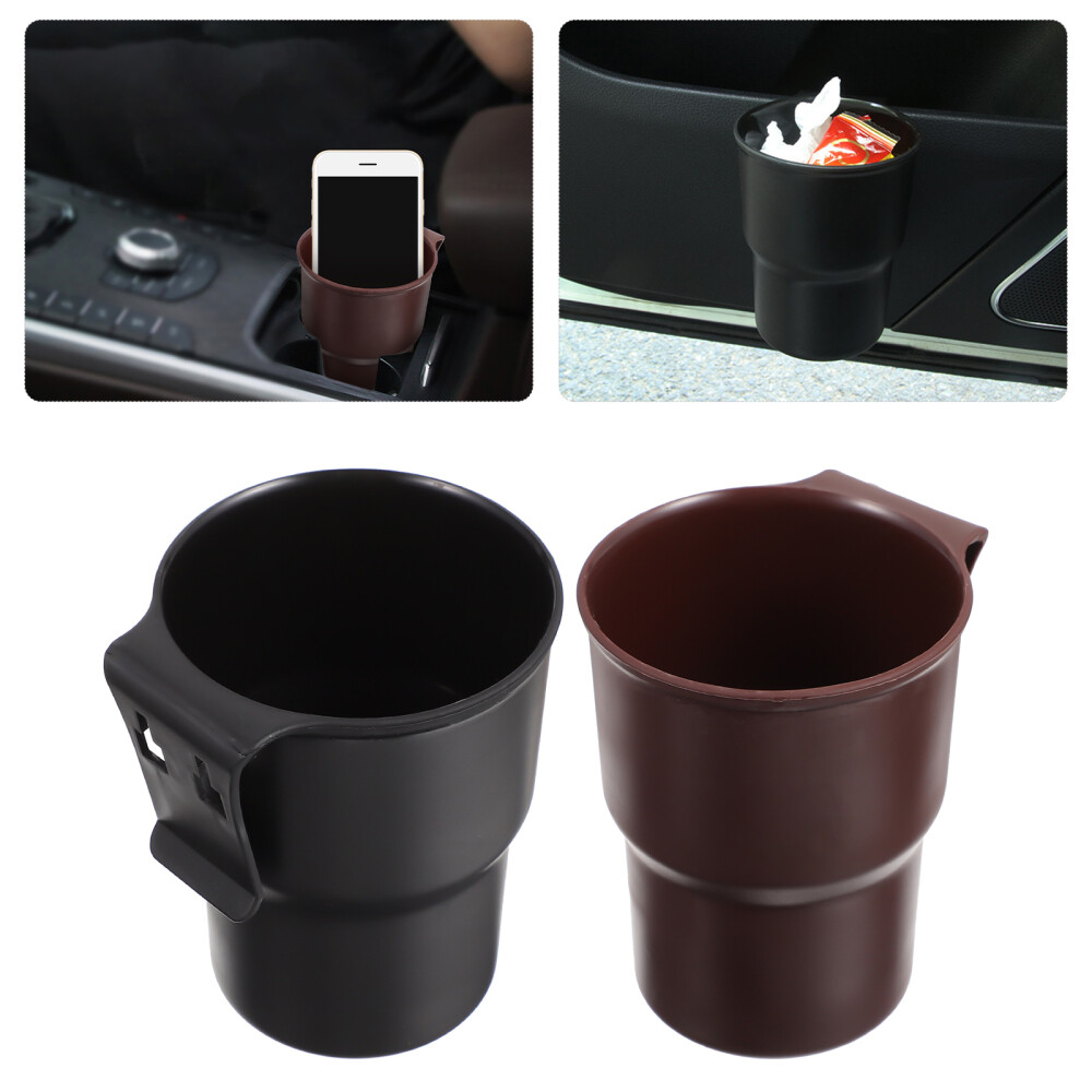 2 Pcs Car Trash Can Portable Auto Cup Holder Garbage Bin