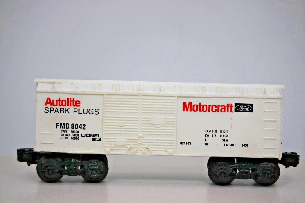 Lionel #9042 Dbl Door Box Car - Motorcraft Ford Autolite Spark Plugs O 1:48