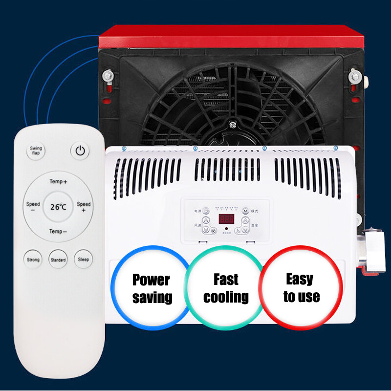 DC 24V 12000 BTU Truck Cab Air Conditioner Split AC Fits Semi Car Bus RV Caravan