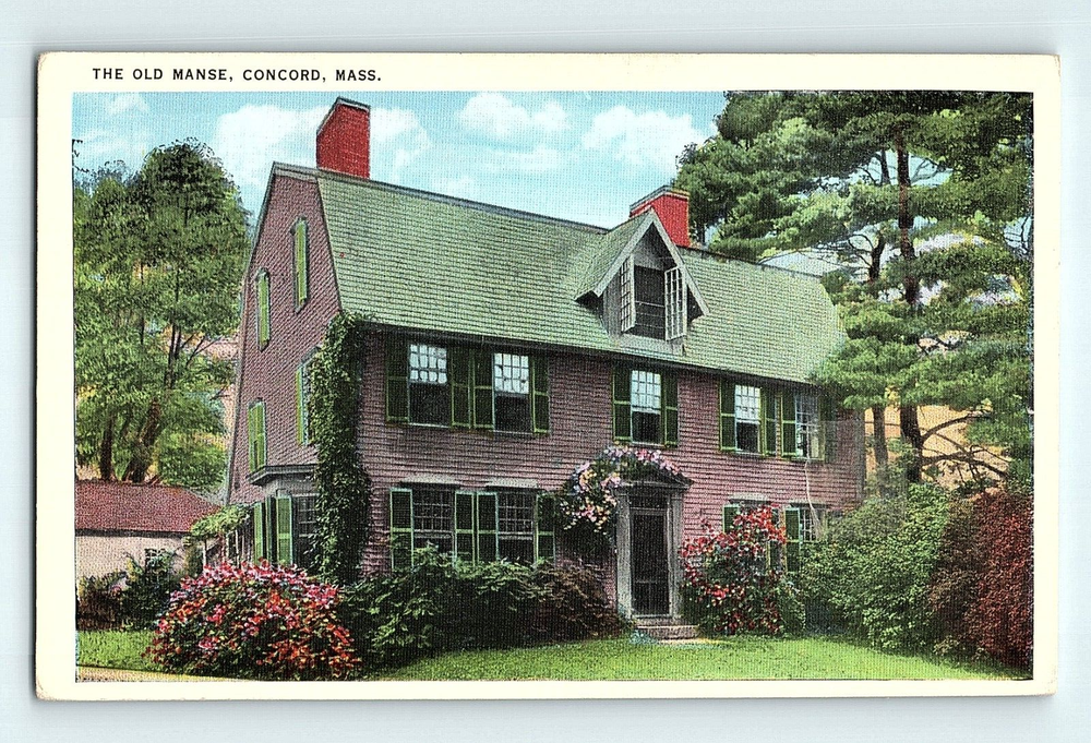 Vintage Old Manse Concord Massachusetts Front View Postcard G1 Collectible