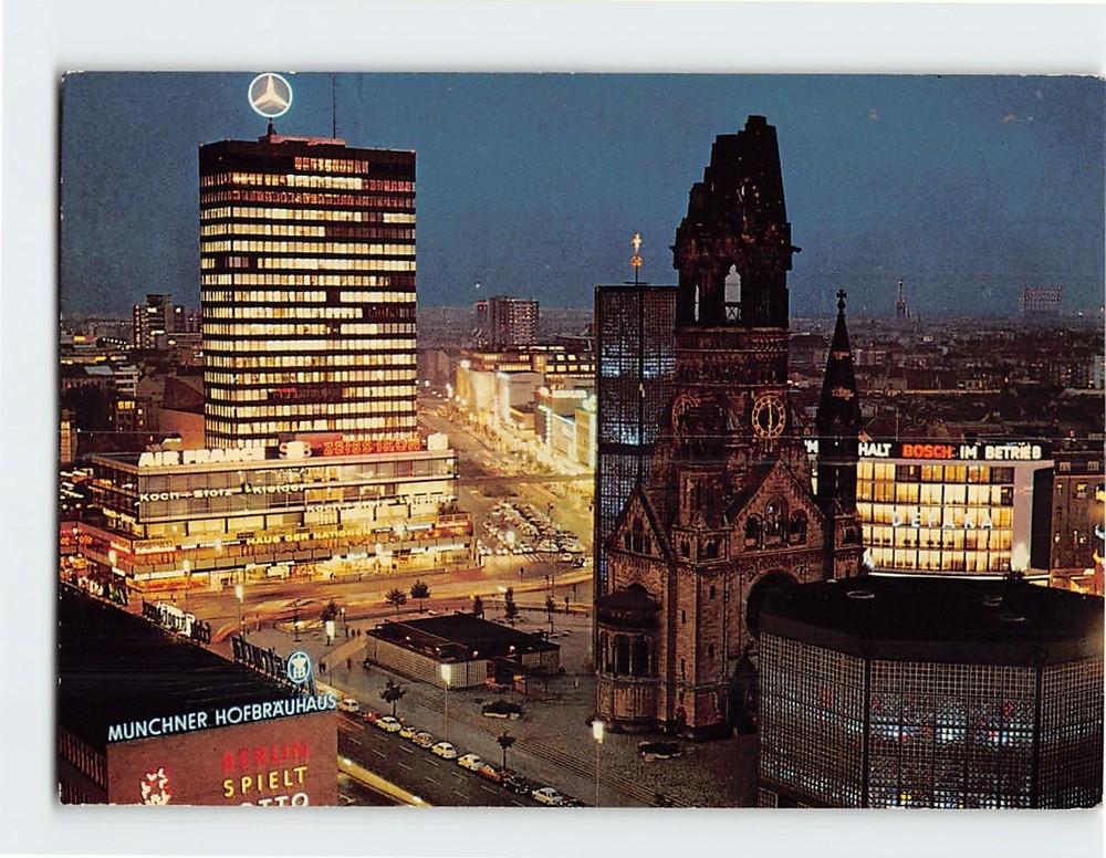 Postcard Europe Center and Kaiser Wilhelm Memorial Church Berlin Germany