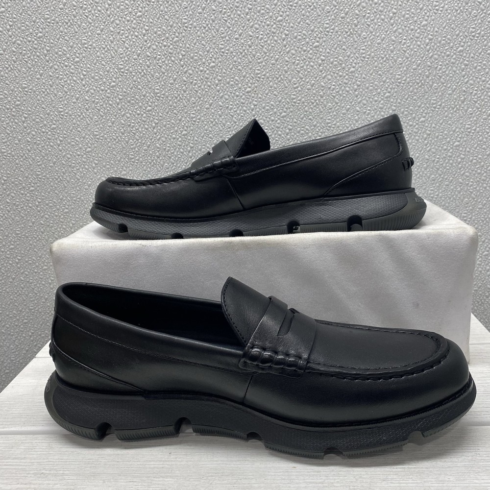 Cole Haan Mens Size 8.5 4 Zerogrand Penny Loafers Black Leather Slip On
