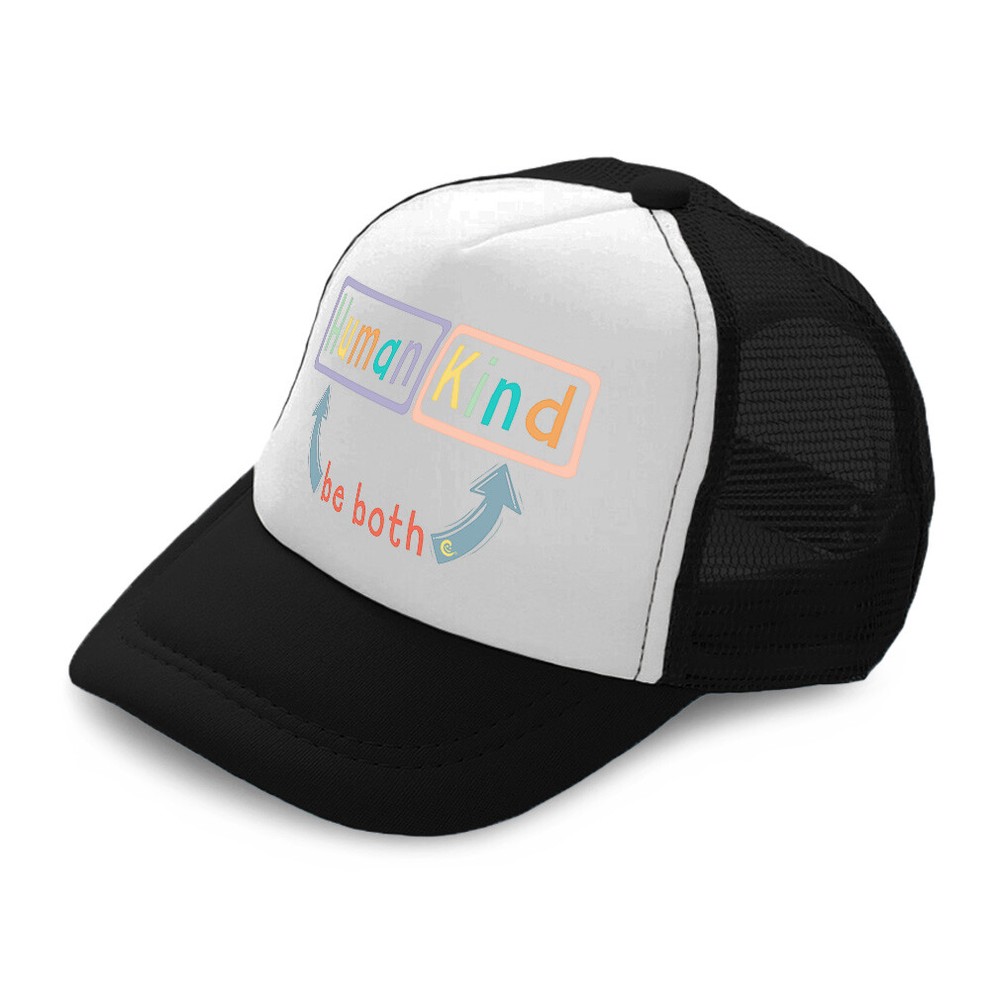 Kids Trucker Hat Human Kind Be Both A Polyester Boys Caps & Girls Caps