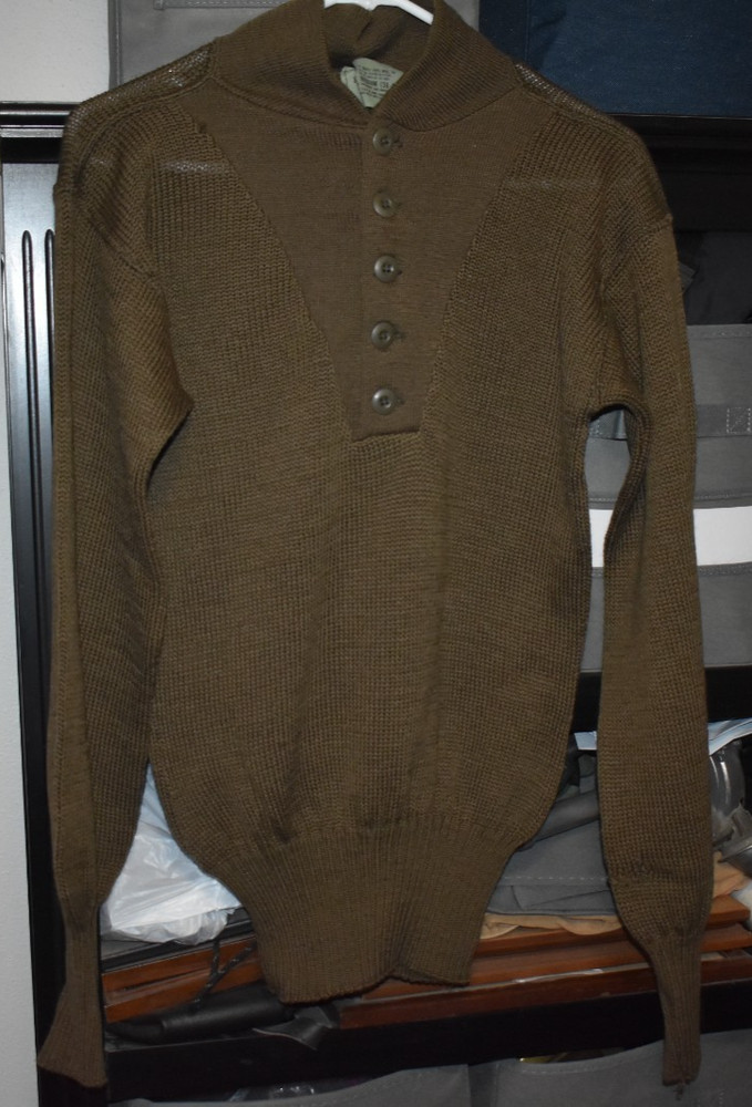 Vintage Military Wool Combat Sweater Sebo Knitwear Size Medium O.d. Green