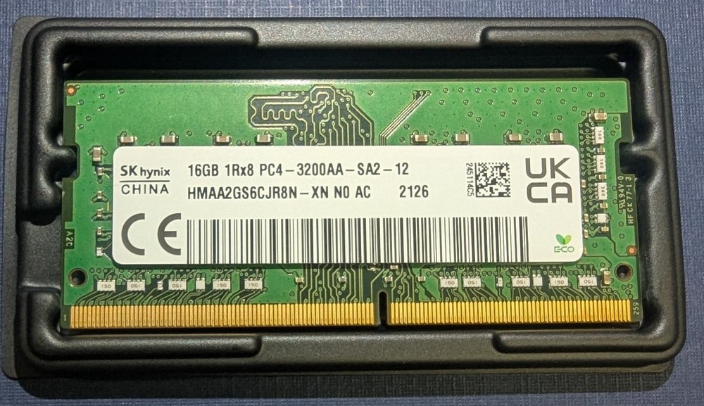 SK HYNIX HMAA2GS6CJR8N-XN 16GB 1Rx8 PC4-3200AA-SA2-12 DDR4 CL22 SODIMM - Tested