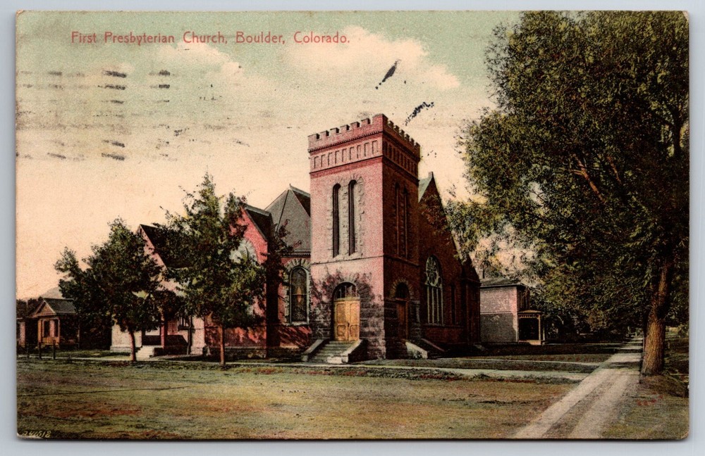 CO, Boulder, First Presbyterian Church, c1909, Vintage Postcard
